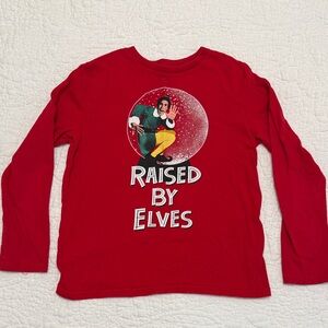 Gap red 'Raised by Elves' Kids Long Sleeve Shirt